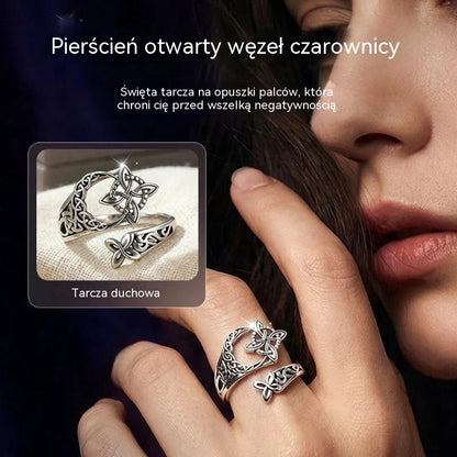 Srebrny pierścień z węzłem celtyckim S925, kup jeden, otrzymaj drugi za darmo