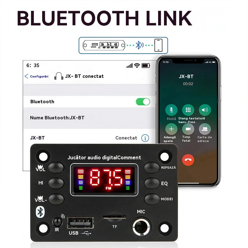 [Cumpărați unul și primiți unul gratis]🎵 Amplificator și decodor pentru difuzoare Bluetooth, cu telecomandă wireless, conexiune USB și funcție de înregistrare🎙️