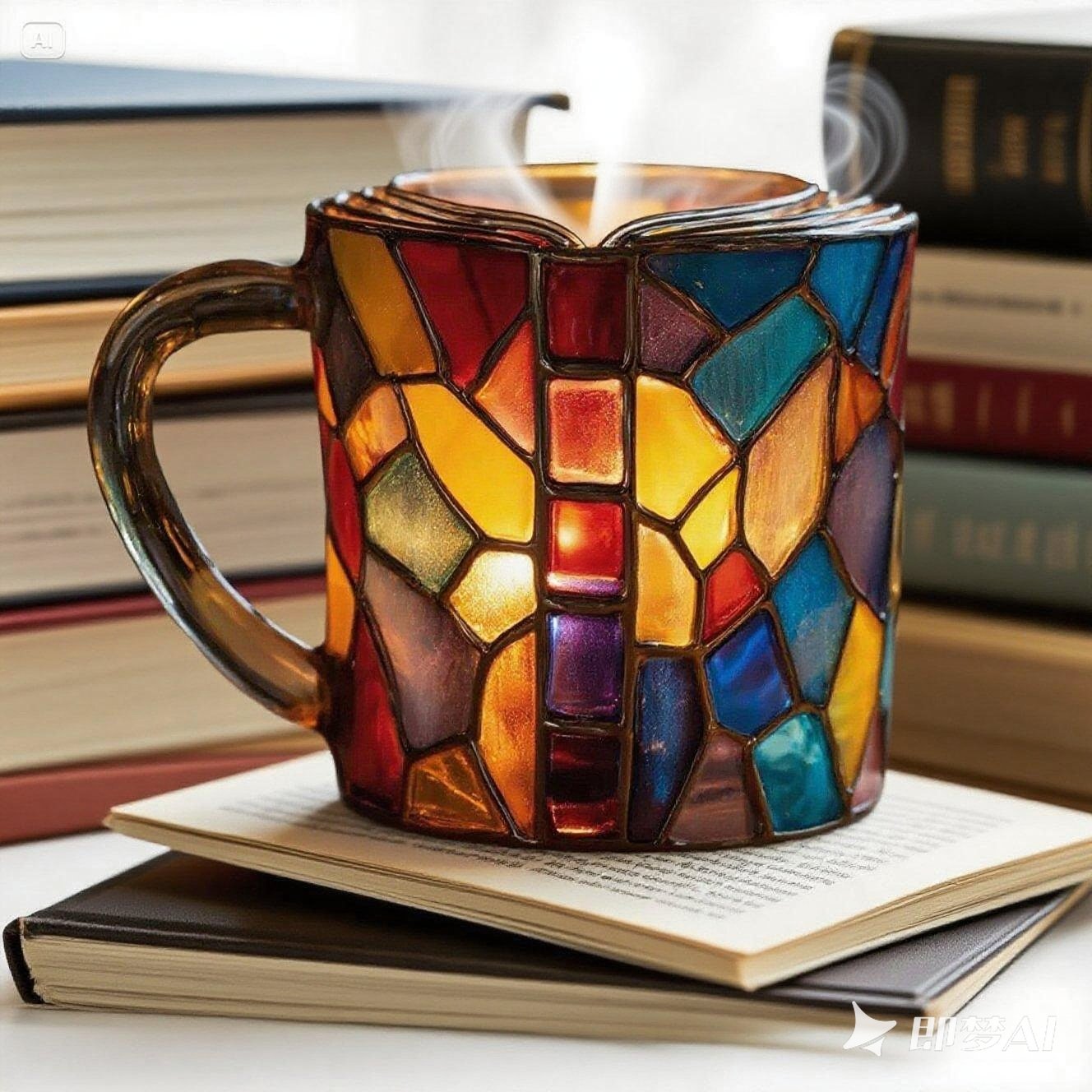 【Cumpărați  unul și primiți unul gratuit】📚Ceașcă de cafea pictată 3D în formă de carte