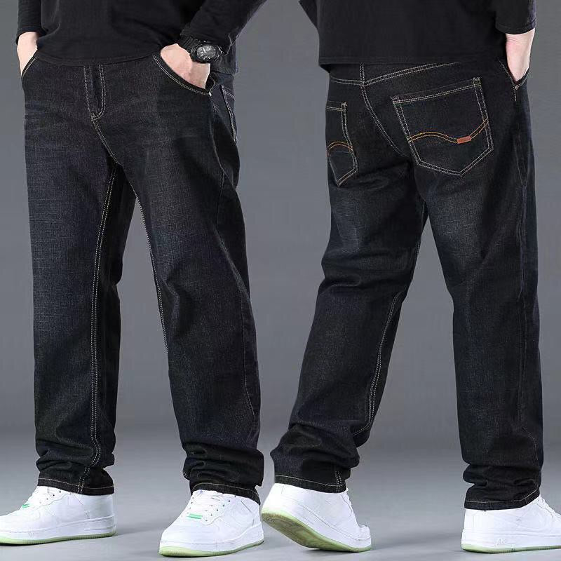 👖😎【50% zľava🔥】【S-10XL】😍 Pánske strečové džínsy pre väčšie veľkosti, ležérne nohavice so širokými nohavicami, nosnosť nad 160 kg