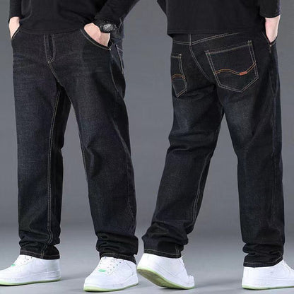 👖😎【50% zľava🔥】【S-10XL】😍 Pánske strečové džínsy pre väčšie veľkosti, ležérne nohavice so širokými nohavicami, nosnosť nad 160 kg