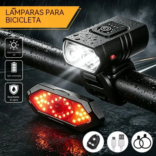 🚴 Luz LED para Bicicleta de Alto Brillo | Kit Delantero + Trasero USB Recargable