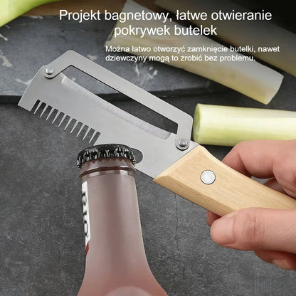 🔥Hit Sprzedaży【Kup 1, otrzymaj 1 gratis!】🧅🔪 Wielofunkcyjna obieraczka kuchenna 3 w 1: obiera, kroi i otwiera butelki!