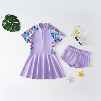 👗【100-160cm】Dwuczęściowy strój kąpielowy dla dziewczynek, szybkoschnący i przewiewny, idealny na lato