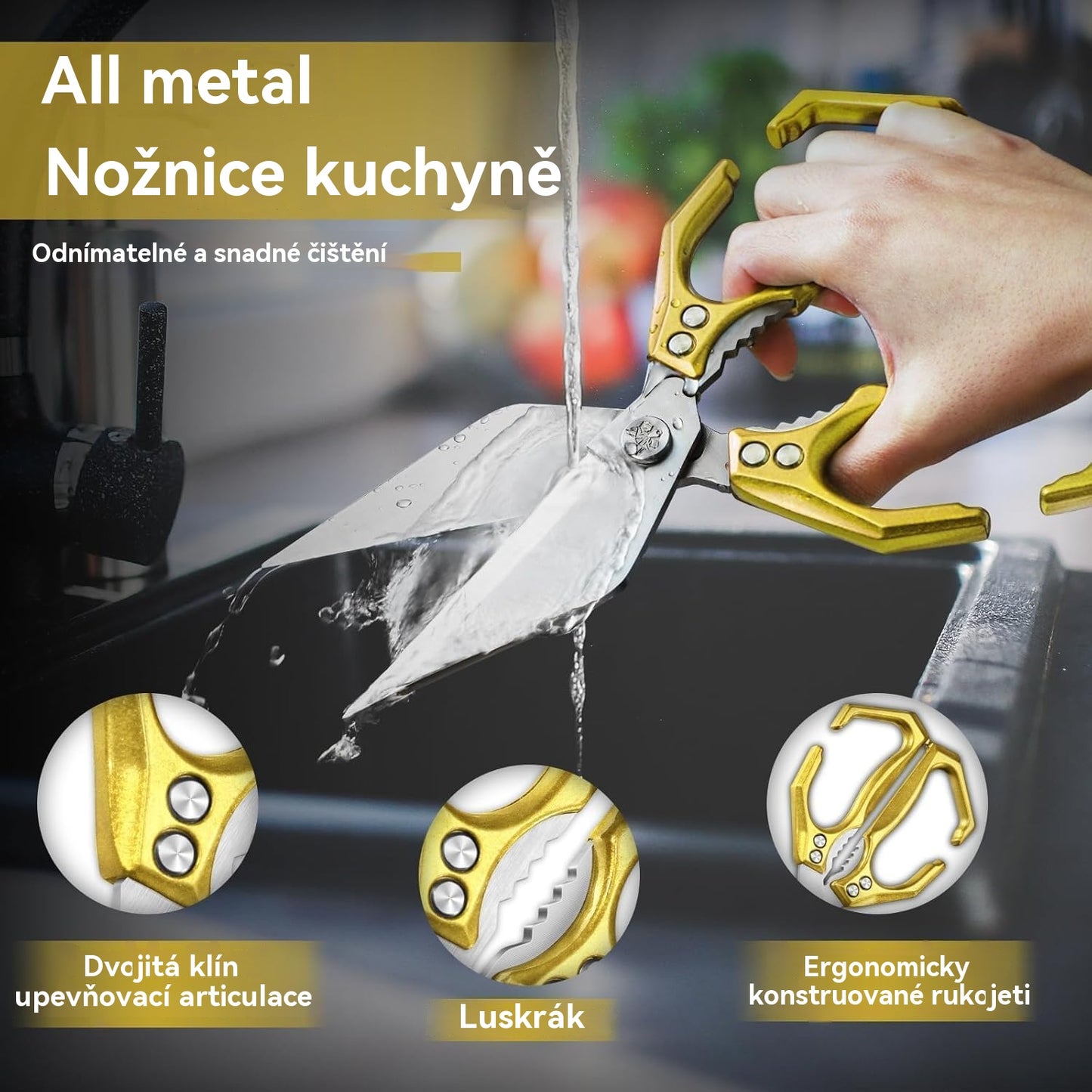 🔥【Dobírka】🔪✂️Časově omezená akce🔥Multifunkční a odolné kuchyňské nůžky