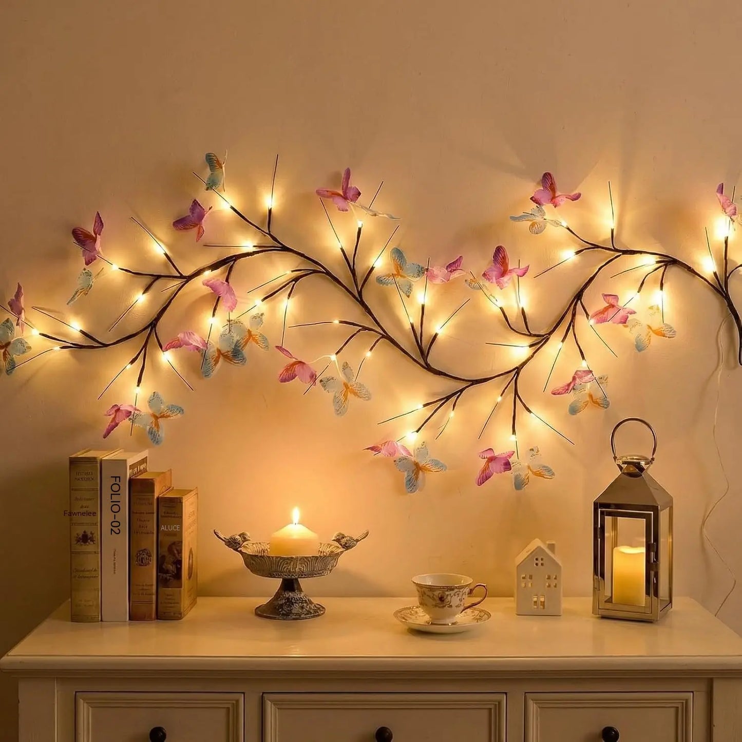 ✨ Flexibilné LED osvetlenie viniča s motýľmi – Vyzdobte si domov magickou a teplou atmosférou 🦋💡
