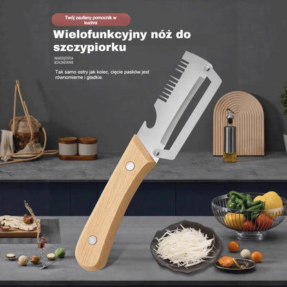 🔥Hit Sprzedaży【Kup 1, otrzymaj 1 gratis!】🧅🔪 Wielofunkcyjna obieraczka kuchenna 3 w 1: obiera, kroi i otwiera butelki!
