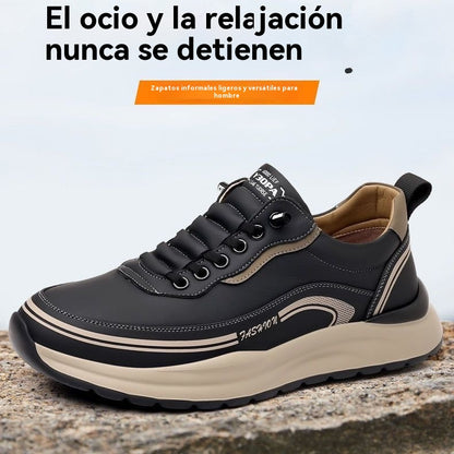 🔥Éxito de ventas 【Descuento del 50%】👟【39-45】Zapatillas de piel impermeables y antimanchas, con suela suave y cómoda.