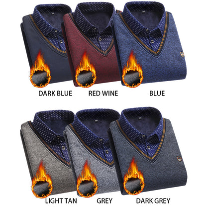 👔 [M-4XL] Nowa męska koszula dzianinowa z aksamitu na jesień/zimę