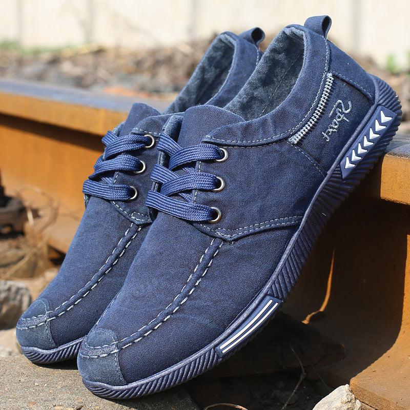 【Tallas 39-45】 Zapatillas casuales de lona para hombre: suaves, resistentes a los olores, antideslizantes y duraderas.