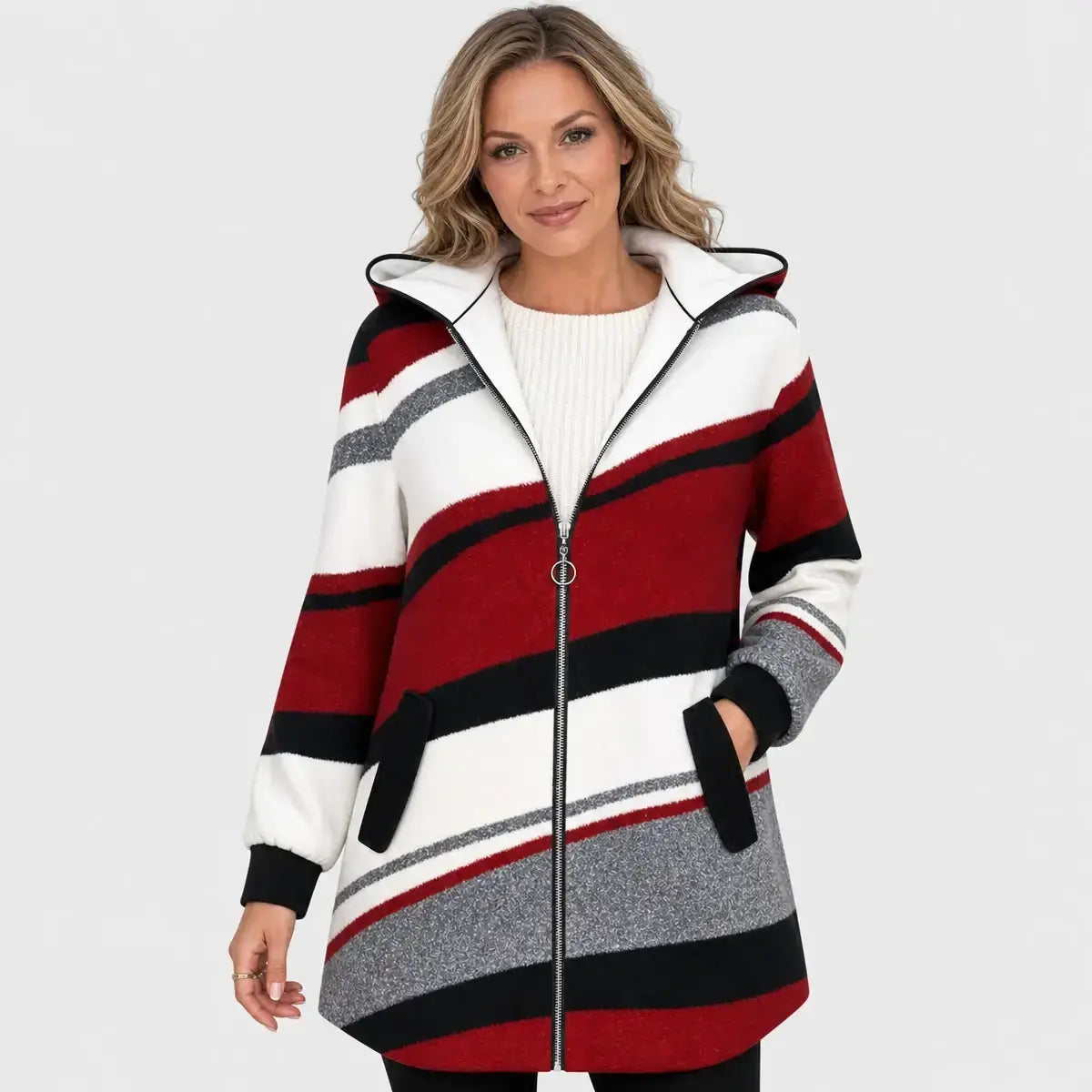 💕50% POPUSTA - Nova ženska prugasta jakna s kapuljačom (veličine S-3XL)