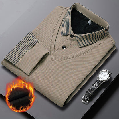 【M-4XL】 Dwuczęściowa koszulka POLO w fałszywe patchworkowe paski