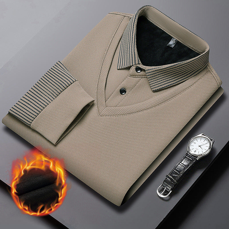 【M-4XL】 Polo majica dvodijelnog izgleda s prugama u stilu imitacije patchworka