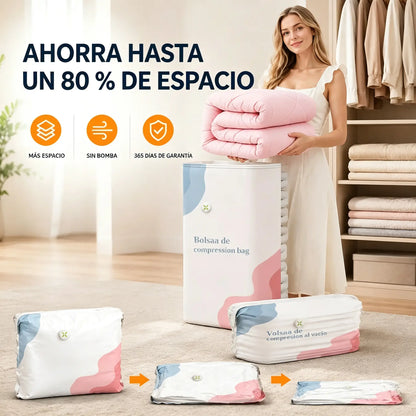 -50%🧳 Pack de 5【Compra 3 y Llévate 2 GRATIS】Bolsas de Almacenaje al Vacío para Ropa, Sin Bomba