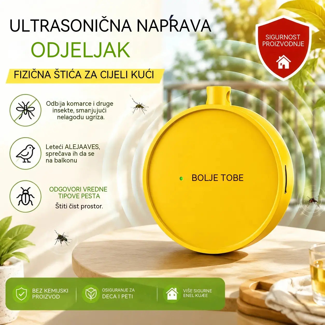 🔥【2 za samo 26 eura】🐦 Prijenosni ultrazvučni repelent za ptice | Automatski repelent za golubove, pogodan za balkone, vrtove i vanjske prostore