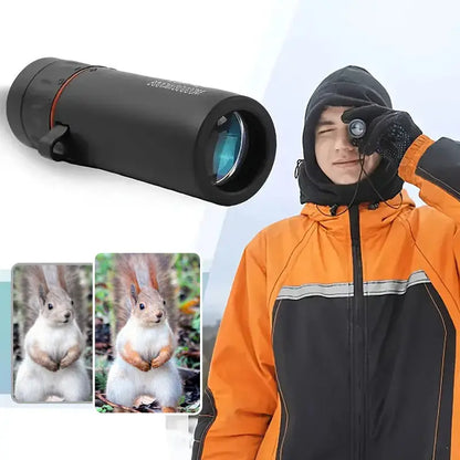 Telescopio monocular portátil para exteriores - 30×25 de alta definición con adaptador para smartphone para aventuras.