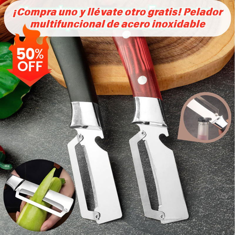 💥Compra uno, el segundo gratis💥🔪Peladora multifunción de acero inoxidable🧅